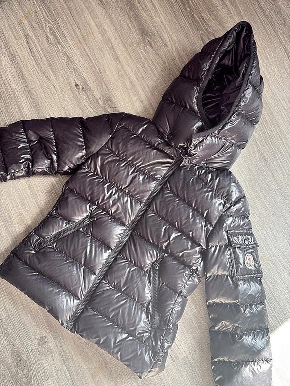 Moncler Bady Hooded Short Down Jacket Black Size 10